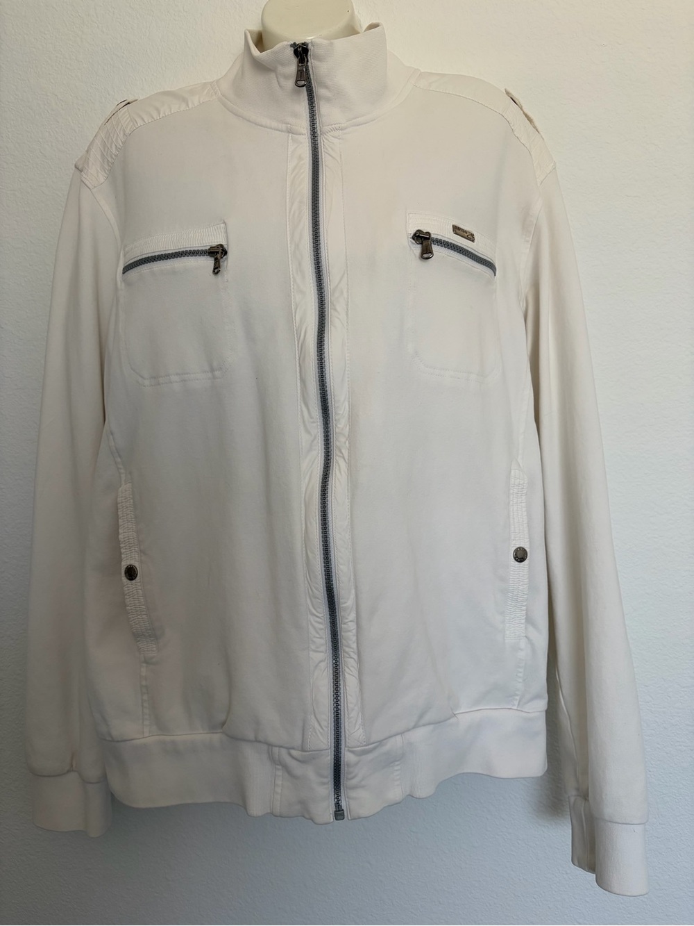 Men's Mondo White Zip Up Jacket - L